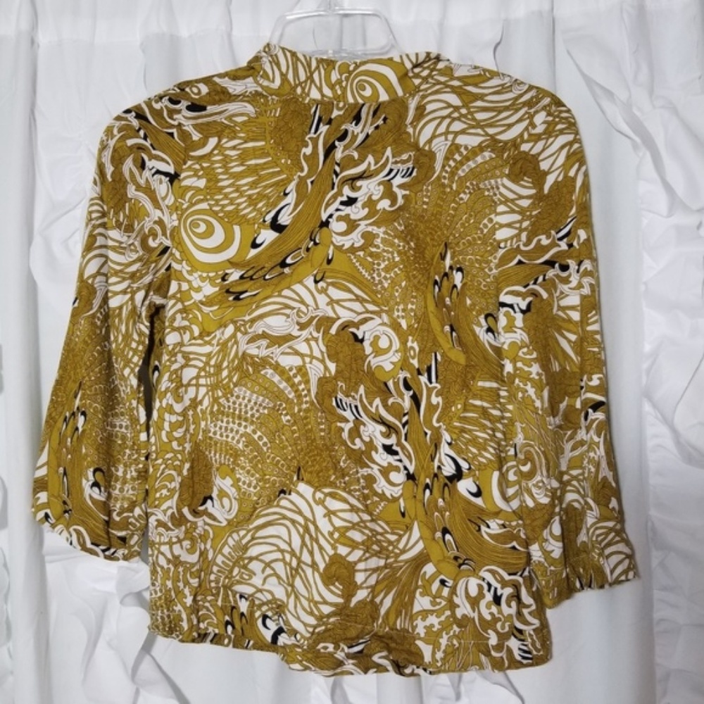 H&M gold and white blouse - Picture 2 of 3